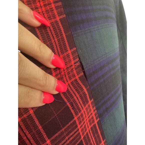 STEVE MADDEN Plaid Tartan Split Buttoned Blazer Jacket Sz Small - Picture 4 of 10